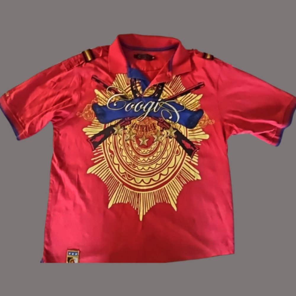 COOGI Red Polo Shirt with Bold Design